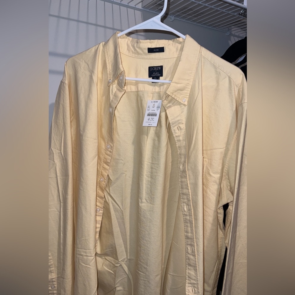 Men’s J Crew button-up light yellow!